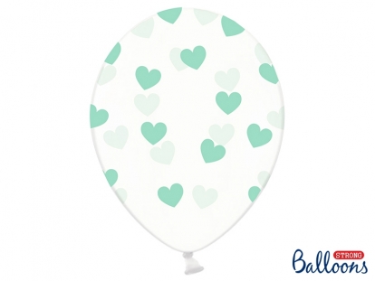 Caurspīdīgi balons, piparmētras sirsniņas (30 cm)